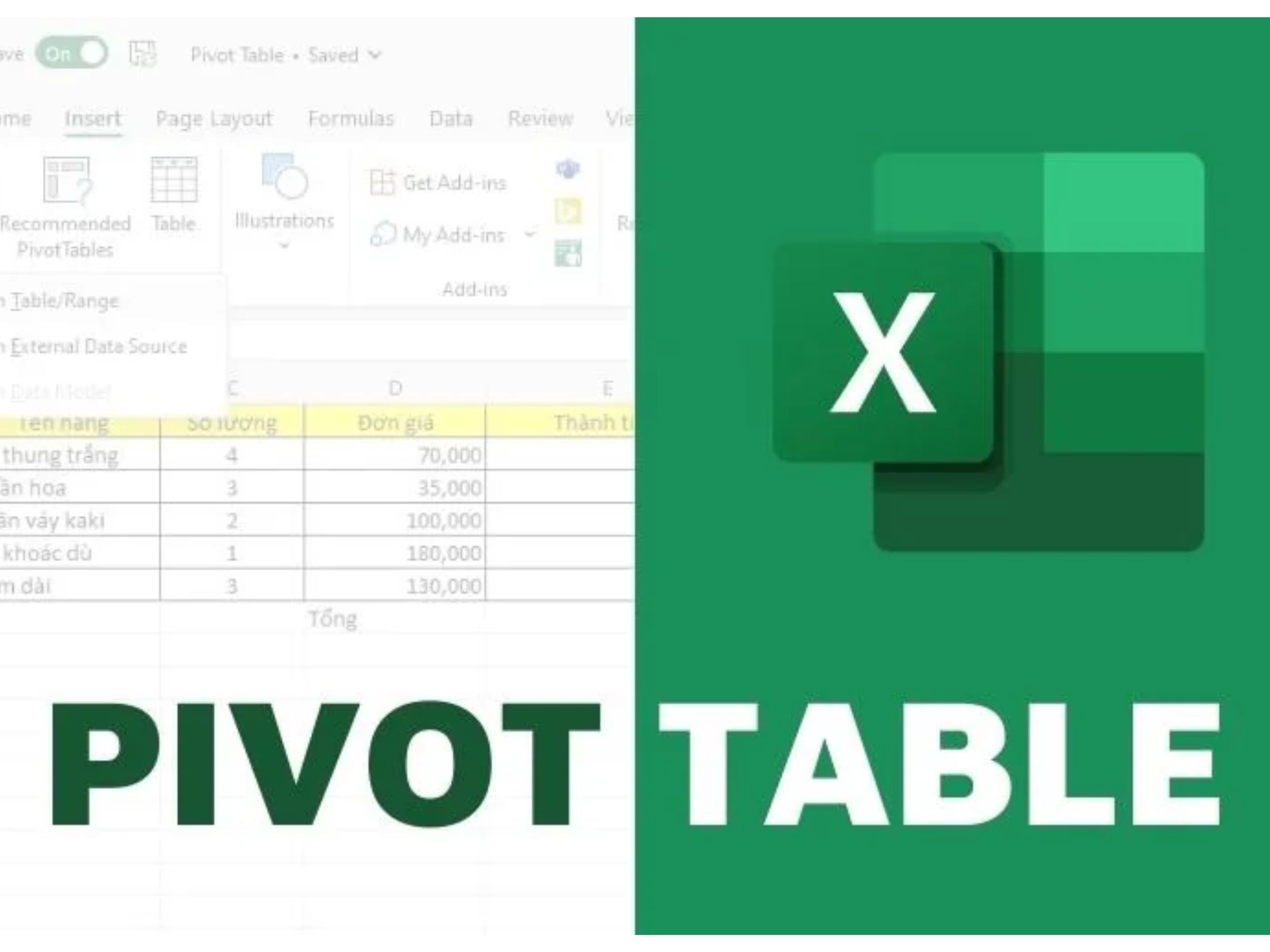 Cách Tạo Pivot Table