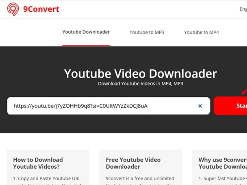 Tải Video YouTube Bằng 9convert.com